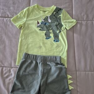 Carter's Lime Green Dinosaur Matching Set